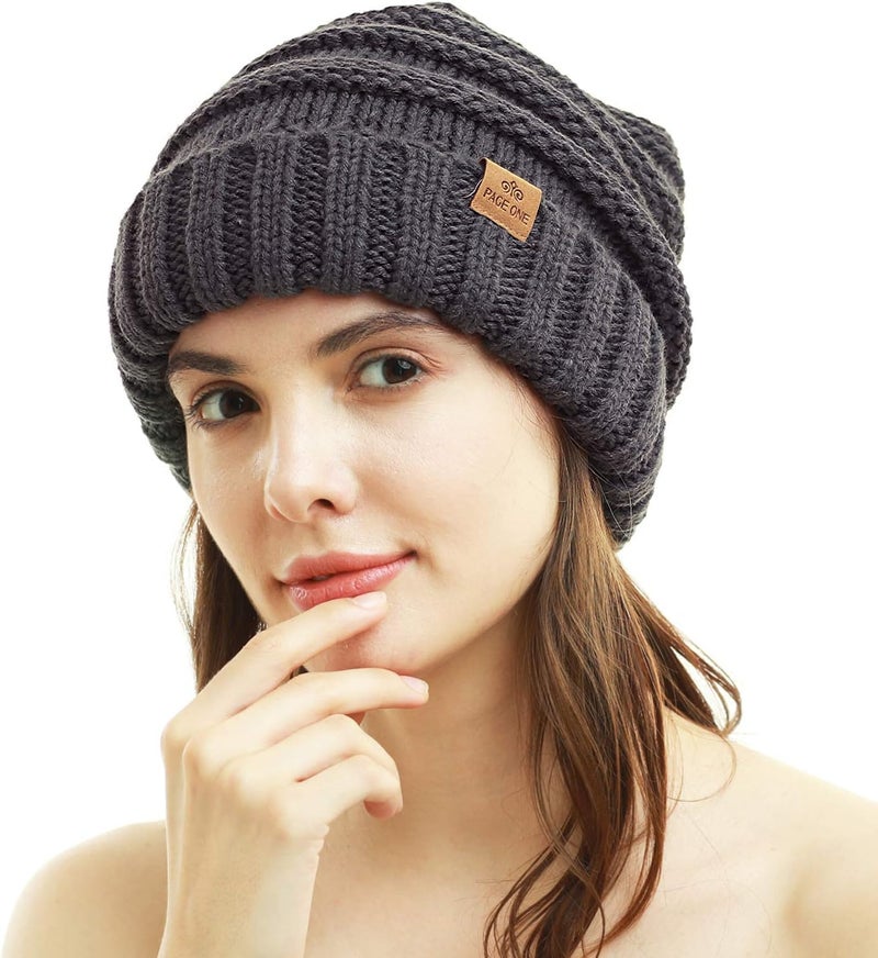 PAGE ONE Womens Winter Beanie Warm Cable Knit Hat Style Stretch Trendy Ribbed Chunky Cap - Image 3